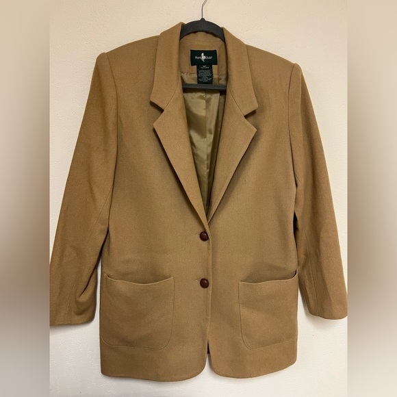 Hunt Club oversized blazer, brown,  padded shoulders, 100% wool, 10T - Picture 2 of 9